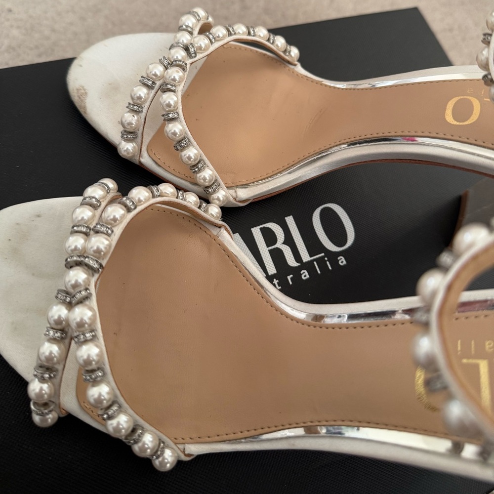 LOW PRICE Harlo Australia ALEXANDRA PEARL BLOCK HEELS - 7.5 - Picture 5 of 7